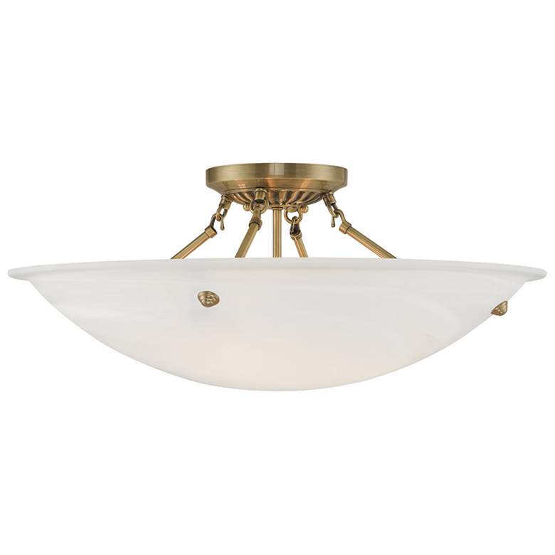 Image 2 Oasis 24" Wide Antique Brass Bowl Ceiling Light