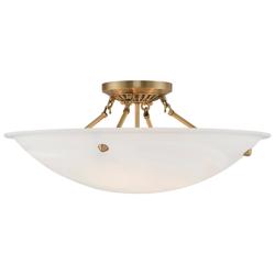 Oasis 24" Wide Antique Brass Bowl Ceiling Light