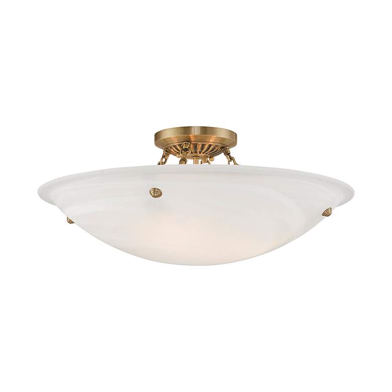 Image 4 Oasis 24" Wide Antique Brass Bowl Ceiling Light more views