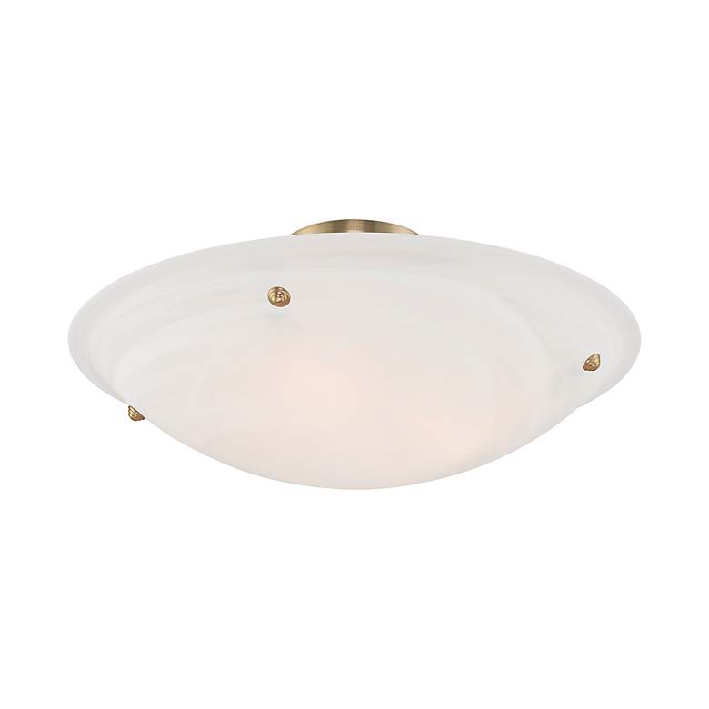 Image 5 Oasis 24" Wide Antique Brass Bowl Ceiling Light more views