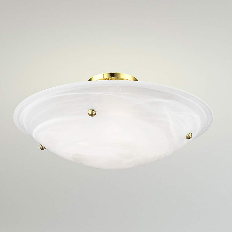 Image 2 Oasis 24" Wide Polished Brass Celling Light