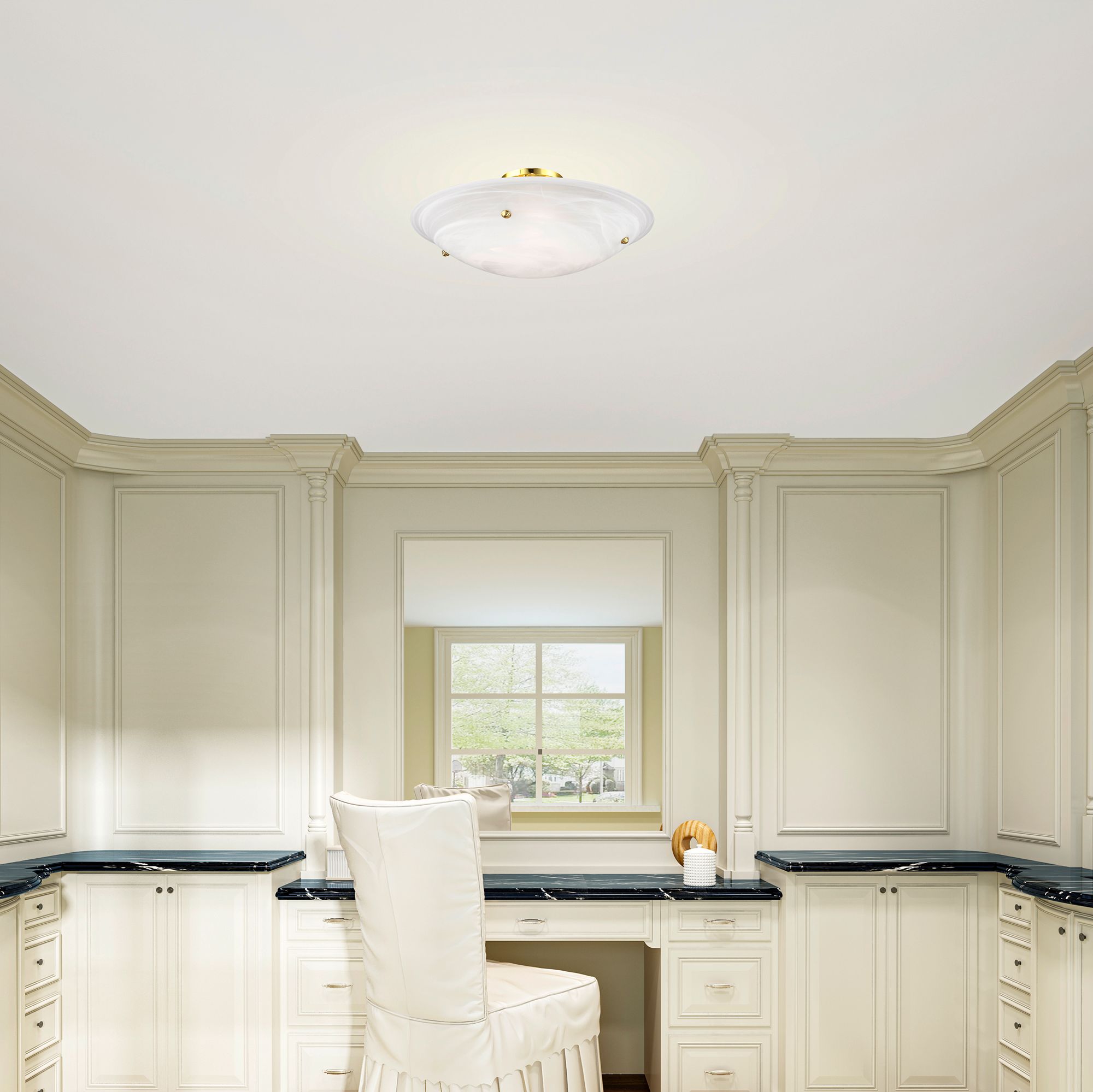 Oasis 24" Wide Polished Brass Celling Light in scene