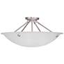 3_Oasis 24"W Brushed Nickel Ceiling Light w/ Alabaster Glass