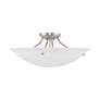 4_Oasis 24"W Brushed Nickel Ceiling Light w/ Alabaster Glass more views