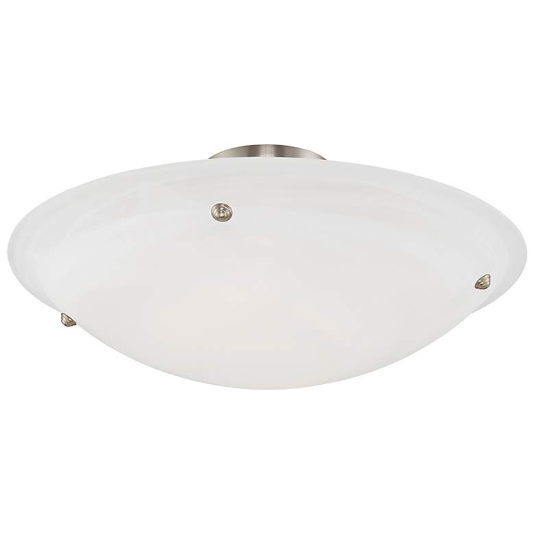 Image 7 Oasis 24"W Brushed Nickel Ceiling Light w/ Alabaster Glass more views