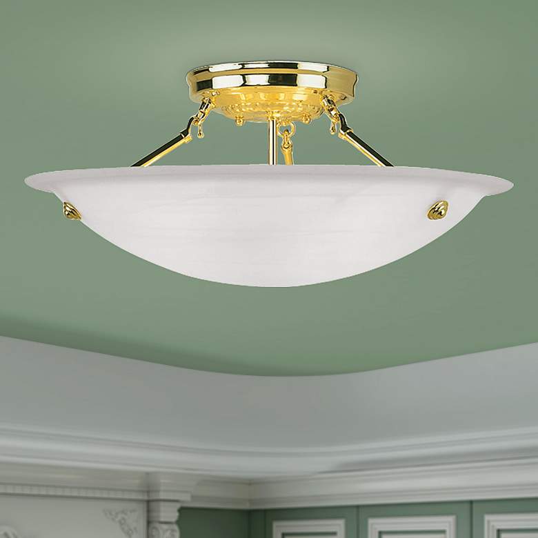 Image 2 Oasis 3 Light Polished Brass Ceiling Mount