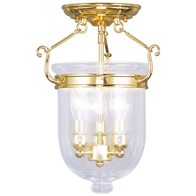 Image 3 Oasis 3 Light Polished Brass Ceiling Mount