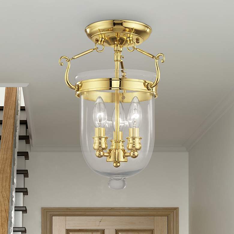 Image 2 Oasis 3 Light Polished Brass Ceiling Mount