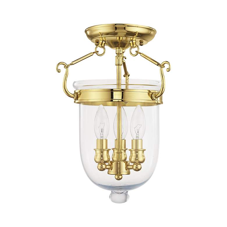Image 4 Oasis 3 Light Polished Brass Ceiling Mount more views
