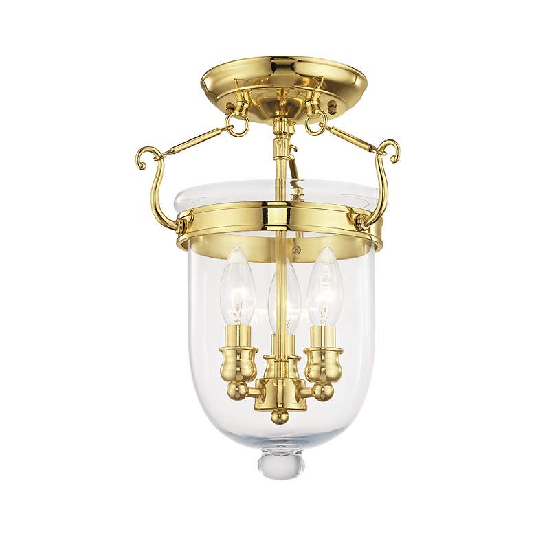 Image 5 Oasis 3 Light Polished Brass Ceiling Mount more views