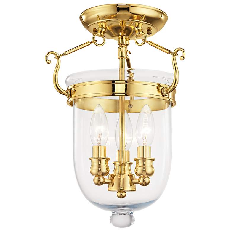 Image 6 Oasis 3 Light Polished Brass Ceiling Mount more views