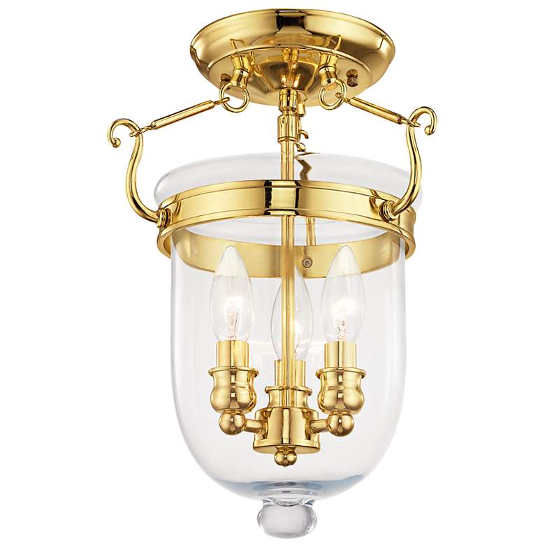 Image 7 Oasis 3 Light Polished Brass Ceiling Mount more views