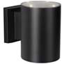 1_Oasis 6" High Black Cylindrical Solar LED Outdoor Wall Light