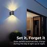 4_Oasis 6" High Black Cylindrical Solar LED Outdoor Wall Light more views