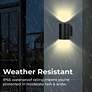 6_Oasis 6" High Black Cylindrical Solar LED Outdoor Wall Light more views