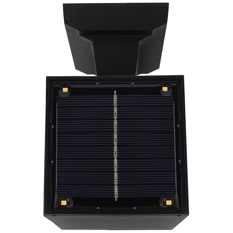 Image 2 Oasis 6 inch High Black Rectangular Solar LED Outdoor Wall Light more views