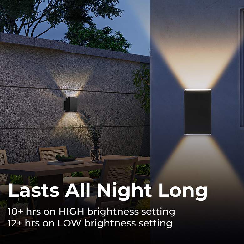 Image 7 Oasis 6" High Black Rectangular Solar LED Outdoor Wall Light more views