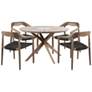 Oasis Santo 5 Piece Outdoor Round Dining Set in Eucalyptus Wood and Rope