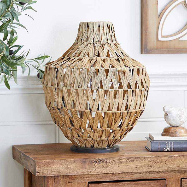 Oasy 16 1/2&quot;H Natural Beige Warm Brown Decorative Vase