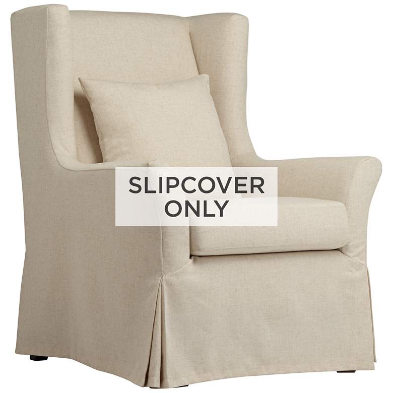 Image 1 Oatmeal Fabric Slipcover for Pomona Collection Accent Chairs