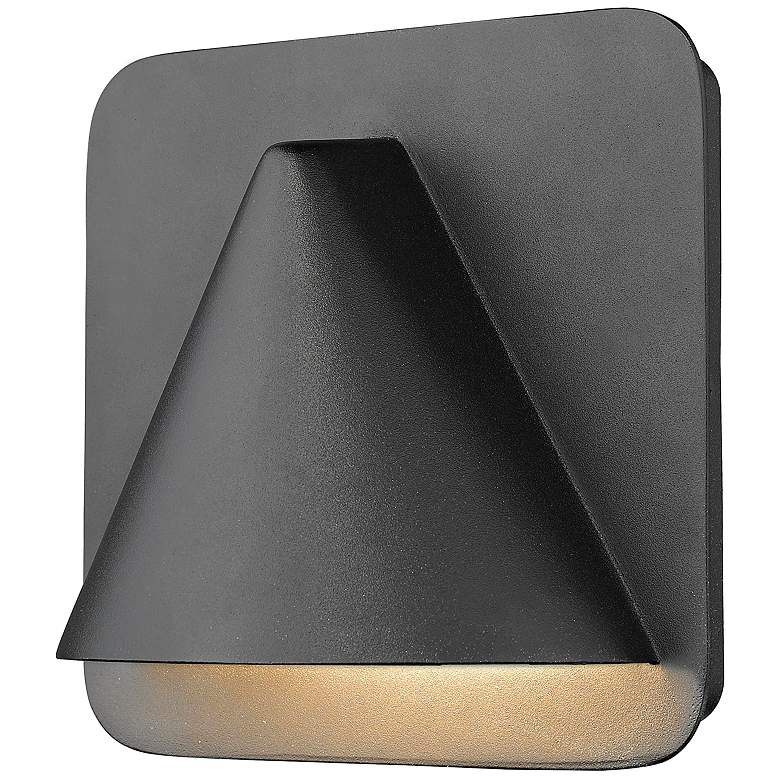 Image 3 Obelisk 6 1/4" High Black Half Cone LED Outdoor Wall Light more views
