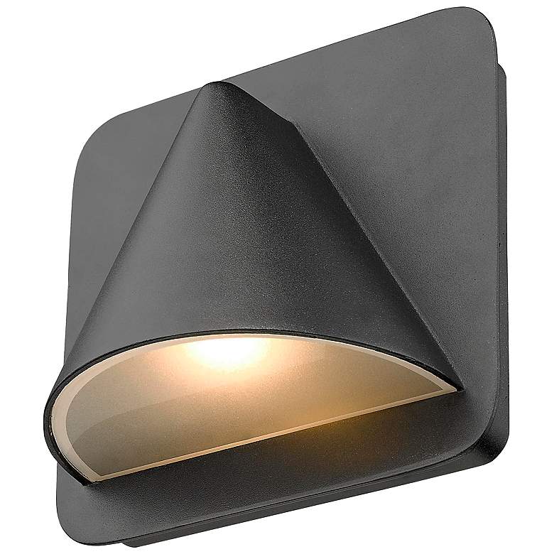 Image 4 Obelisk 6 1/4" High Black Half Cone LED Outdoor Wall Light more views