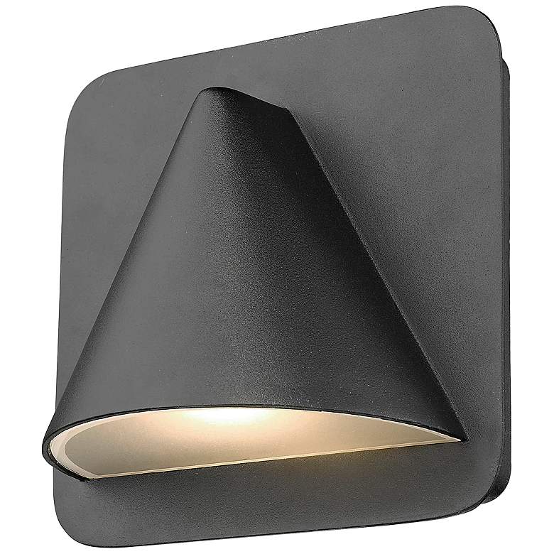 Image 5 Obelisk 6 1/4" High Black Half Cone LED Outdoor Wall Light more views