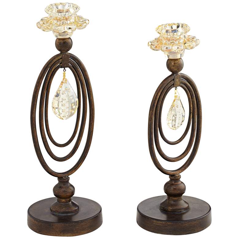 Image 1 Obelisque Crystal Taper Candle Holder Set of 2