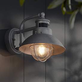 Image5 of Oberlin 9" Galvanized Steel Motion Sensor Outdoor Wall Light more views