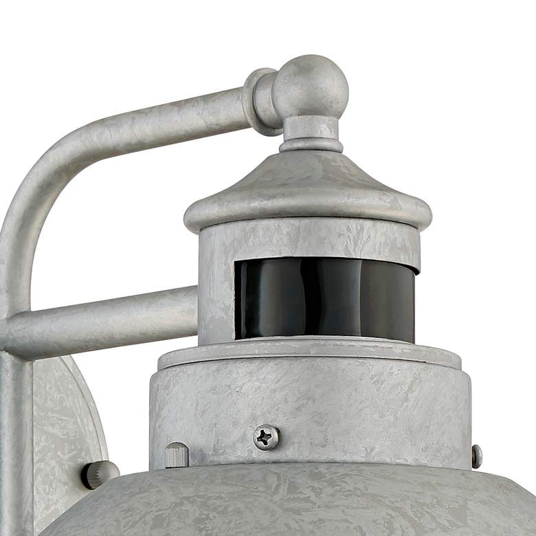 Image 3 Oberlin 9" High Galvanized Steel Motion Sensor Wall Light Set of 2 more views