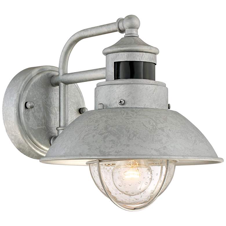 Image 7 Oberlin 9" High Galvanized Steel Motion Sensor Wall Light Set of 2 more views