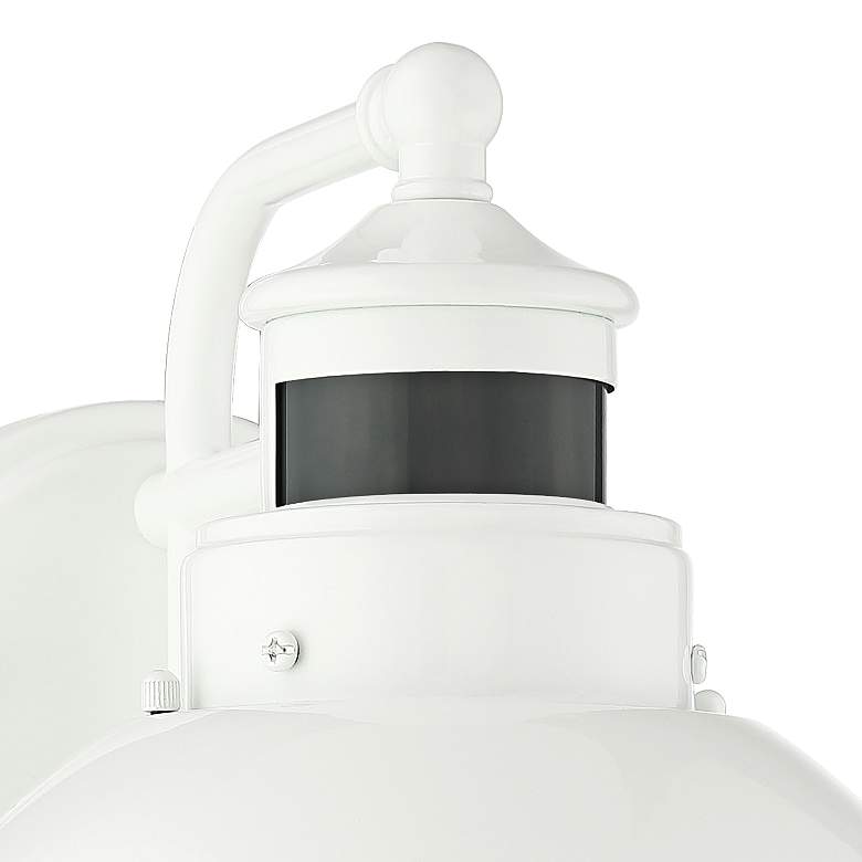 Image 2 Oberlin 9"H White Dusk to Dawn Motion Sensor Outdoor Light Set of 2 more views