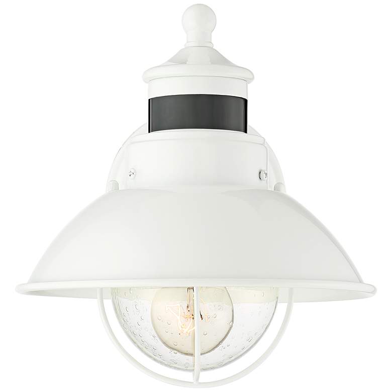 Image 4 Oberlin 9"H White Dusk to Dawn Motion Sensor Outdoor Light Set of 2 more views