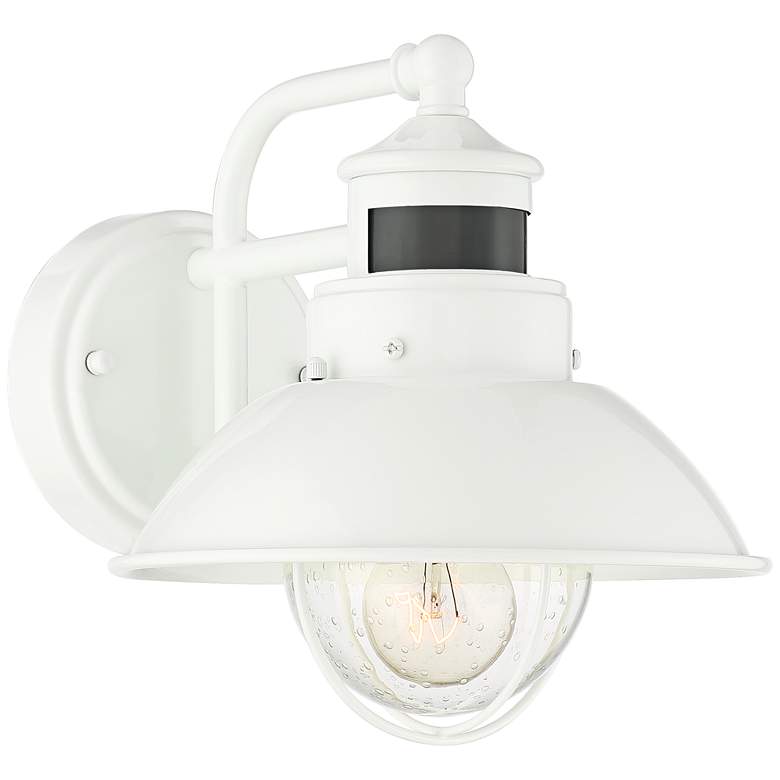 Image 5 Oberlin 9"H White Dusk to Dawn Motion Sensor Outdoor Light Set of 2 more views