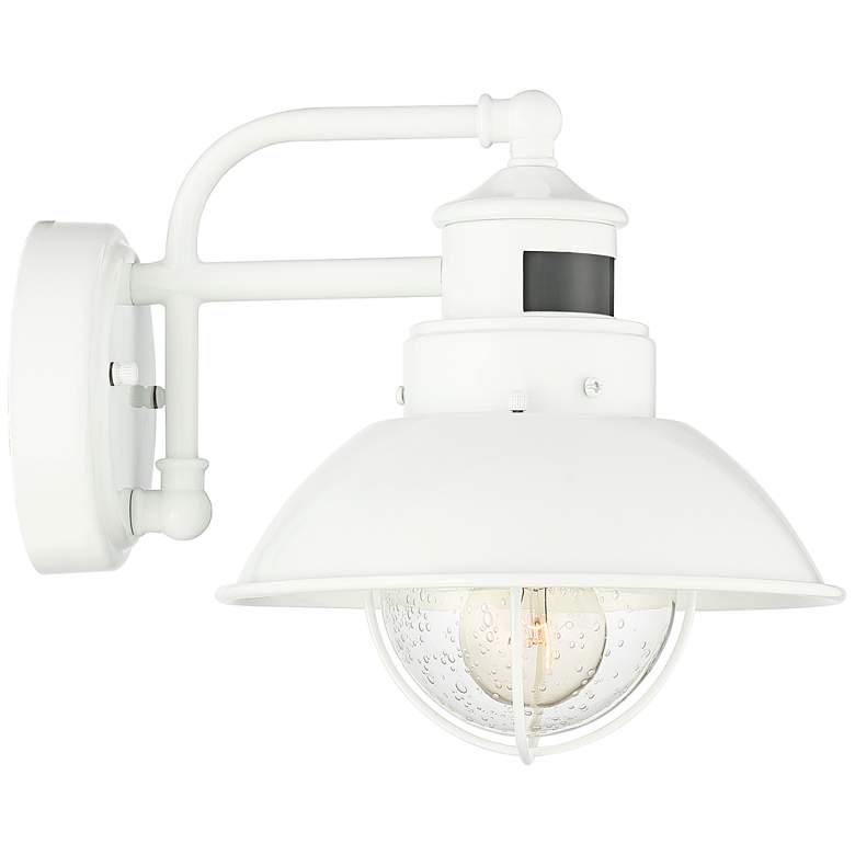 Image 6 Oberlin 9"H White Dusk to Dawn Motion Sensor Outdoor Light Set of 2 more views