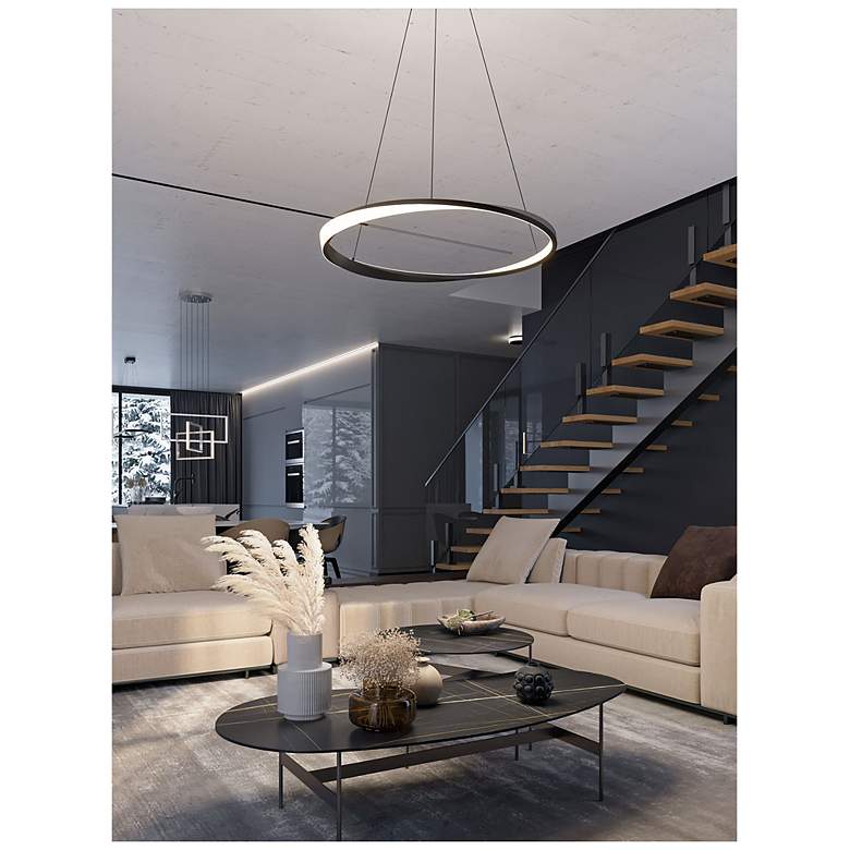 Image 3 Oberon 24" Wide Black 40W LED Pendant more views