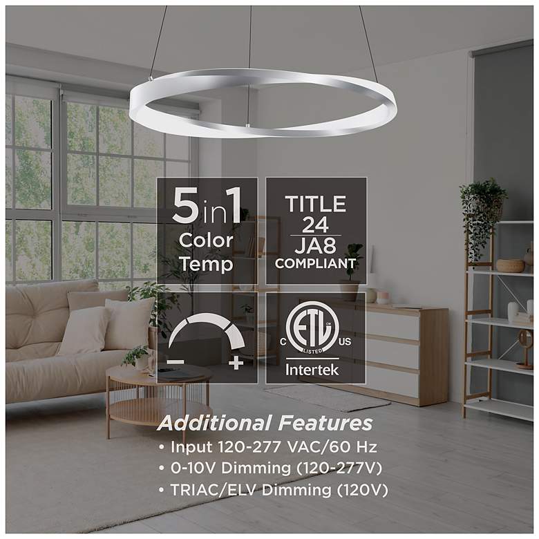 Image 5 Oberon 24" Wide Black 40W LED Pendant more views