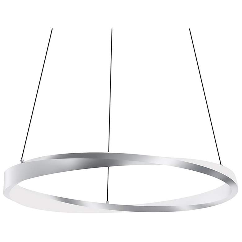 Image 1 Oberon 24" Wide Satin Nickel 40W LED Pendant