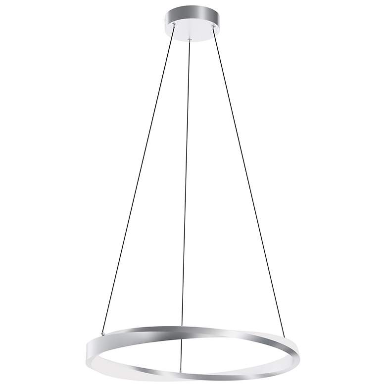 Image 2 Oberon 24" Wide Satin Nickel 40W LED Pendant more views