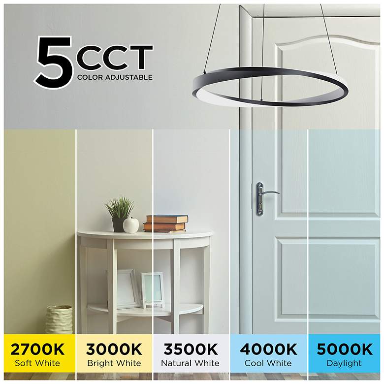 Image 4 Oberon 24" Wide Satin Nickel 40W LED Pendant more views
