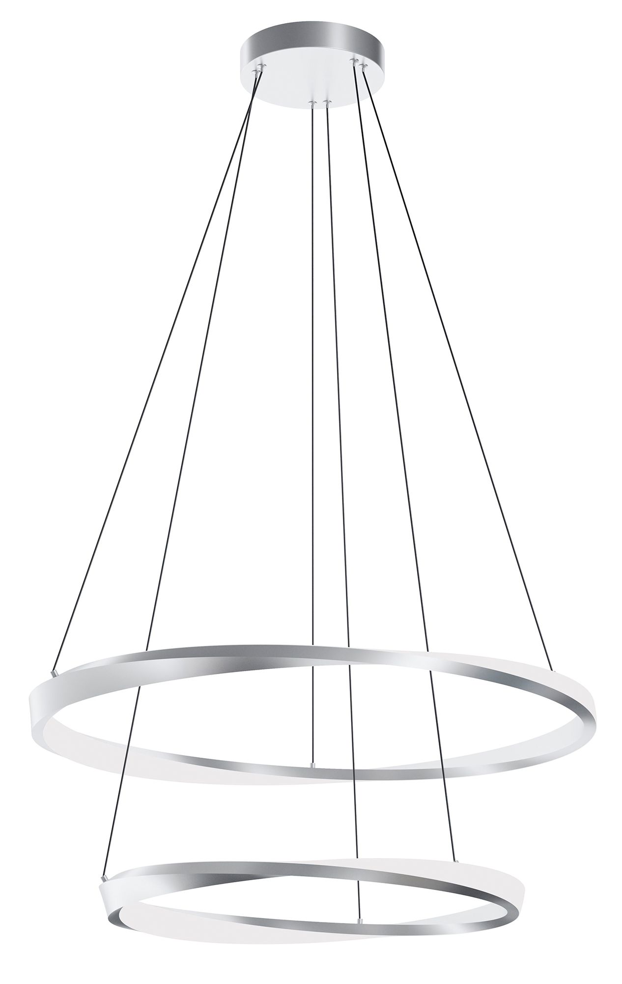 Image 3 Oberon 32" Wide Satin Nickel 80W LED Double Pendant more views