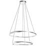 2_Oberon 32" Wide Satin Nickel 80W LED Double Pendant more views