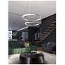 3_Oberon 32" Wide Satin Nickel 80W LED Double Pendant more views