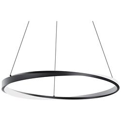 Oberon 32" Wide Black 50W LED Pendant