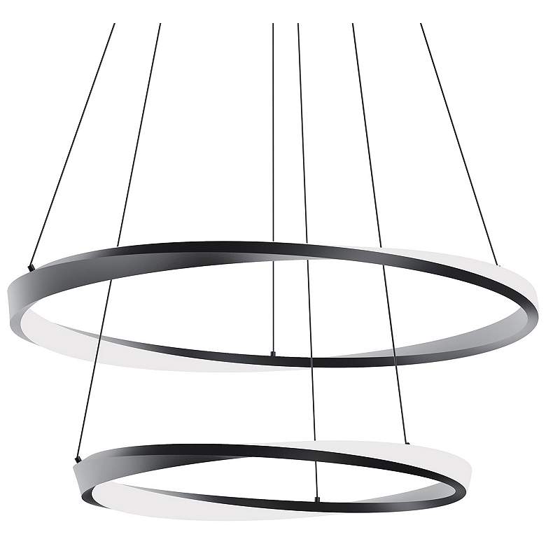 Image 1 Oberon 32" Wide Black 80W LED Double Pendant