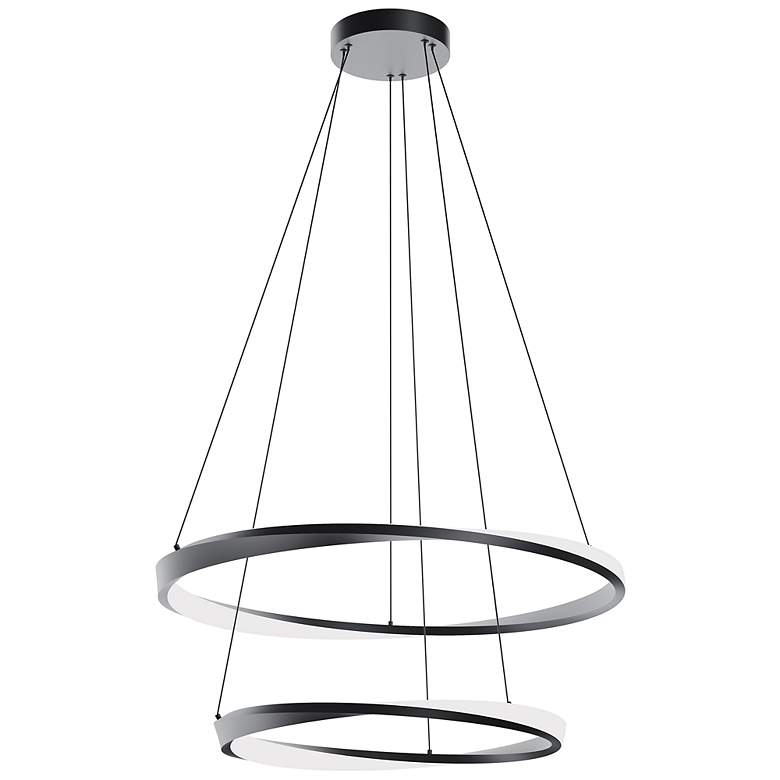 Image 2 Oberon 32" Wide Black 80W LED Double Pendant more views
