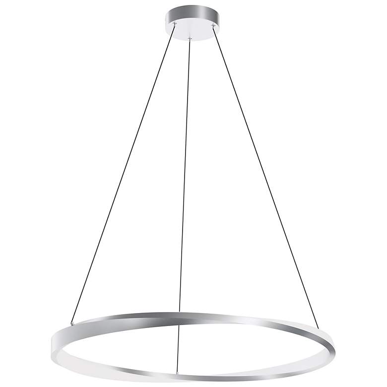 Image 2 Oberon 32" Wide Satin Nickel 50W LED Pendant more views