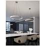 3_Oberon 32" Wide Satin Nickel 50W LED Pendant more views