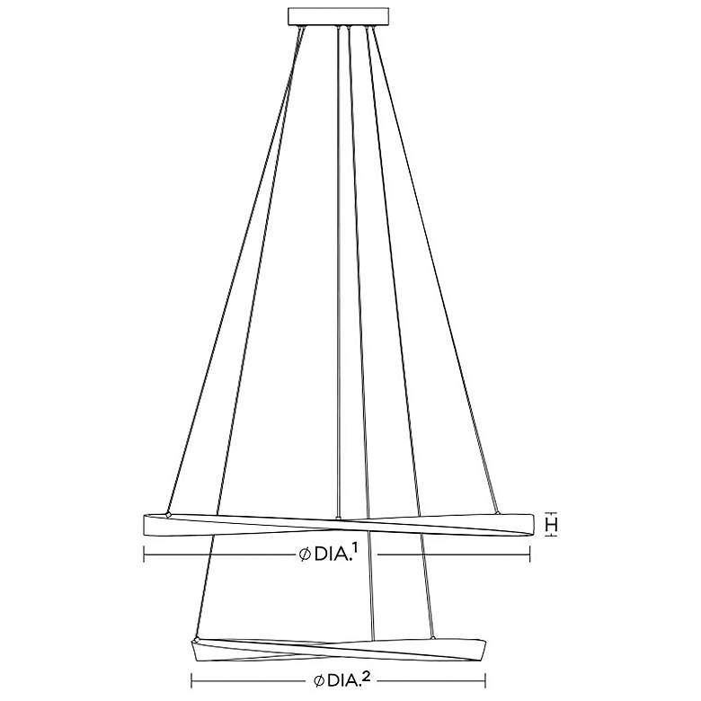 Image 6 Oberon 32" Wide Satin Nickel 80W LED Double Pendant more views