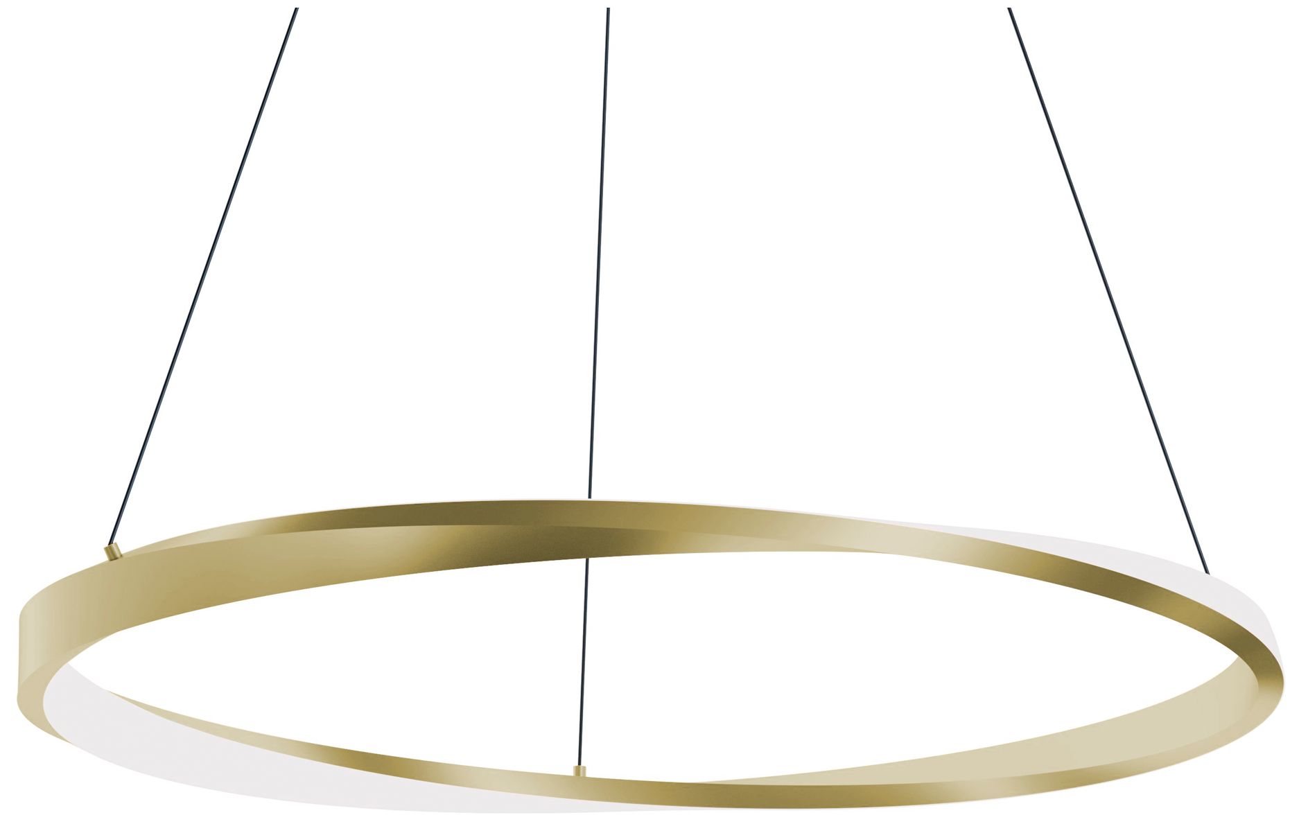 Image 2 Oberon 40"W Light Antique Brass Single LED Pendant w/ White Acrylic Shade